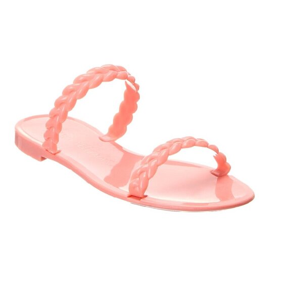 STUART WEITZMAN Womens Pink Braided Strappy Sawyer Round Toe Slip On Slide Sandals Shoes B main image 1
